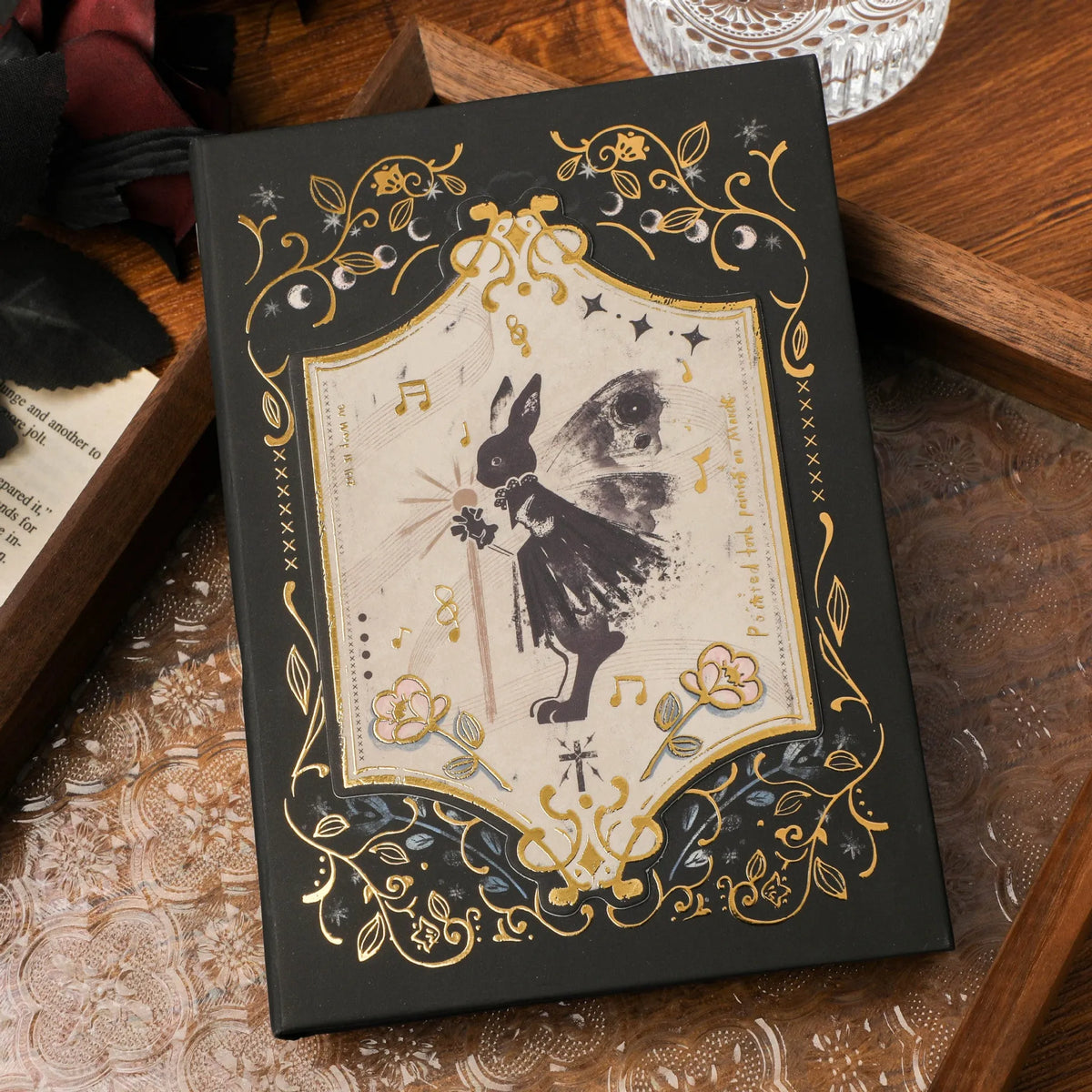 THALO brand A5 retro art notebook with gothic style, showing one of three cover design options.