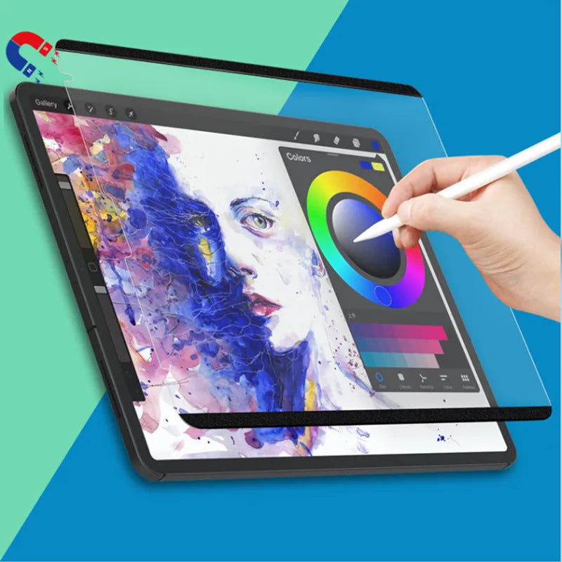 Magnetic detachable 11-inch PET painting film for iPad tablets with alcohol wipes and scraper tool