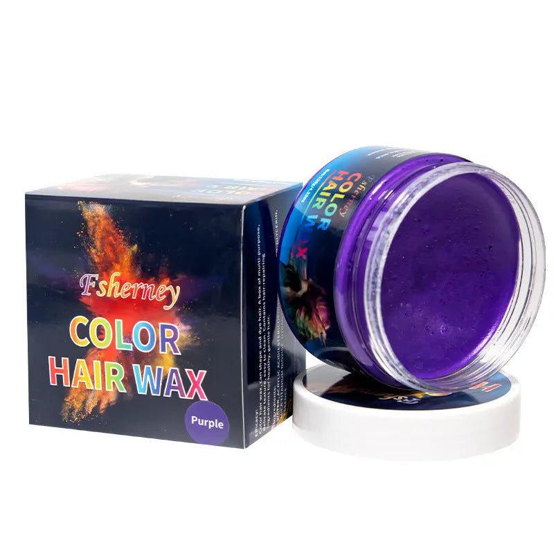 120g tub of hair styling clay mud in various colours including blue, red, and green for temporary hair dye