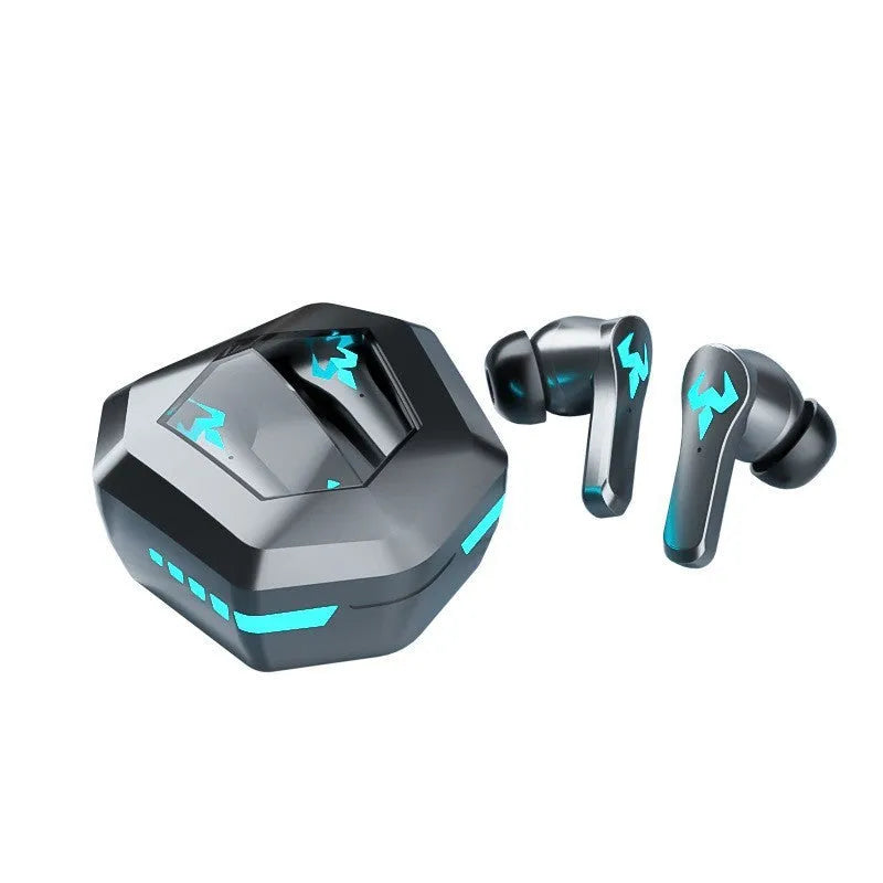 Black wireless in-ear sports headset with Bluetooth 5.0