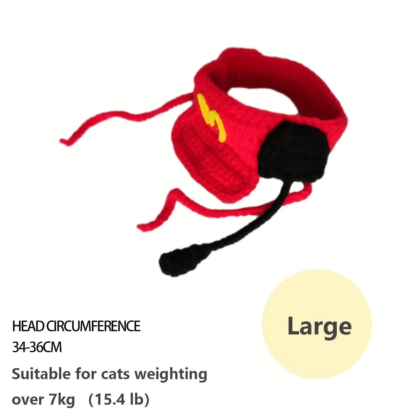 Handmade chef hat and knitted sweater costume for small to medium cat or dog