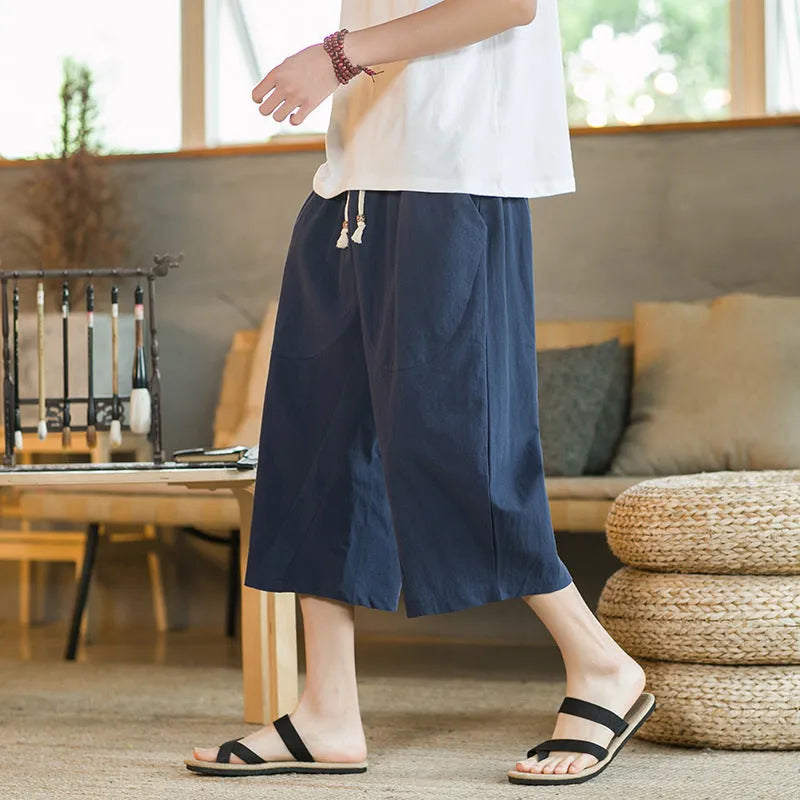 Men's plus size linen summer shorts in straight leg skinny fit available in multiple colours