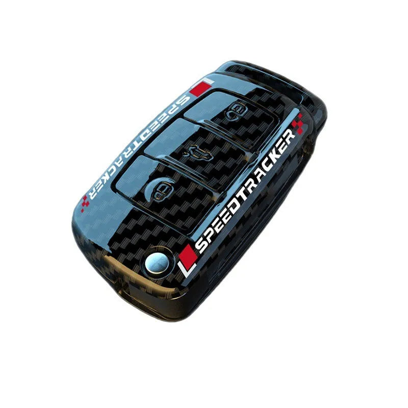 Carbon fibre style car key cover with mirror surface in feilin material