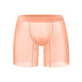 Men's seamless nylon boxer shorts in orange colour with low-rise waistband