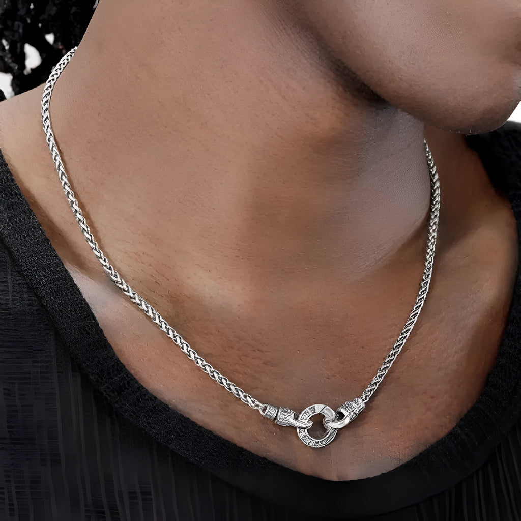 S925 sterling silver clavicle necklace for women with pendant, shown in polished silver finish.