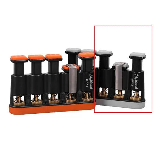 Grey and orange non-slip silicone finger trainer for hand-muscle development