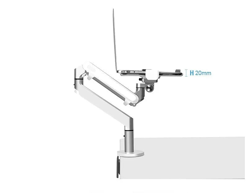 Aluminium alloy notebook stand with air pressure arm in black or silver colour