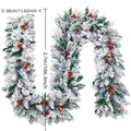 White flocked snow rattan-style PVC Christmas garland in three lengths.