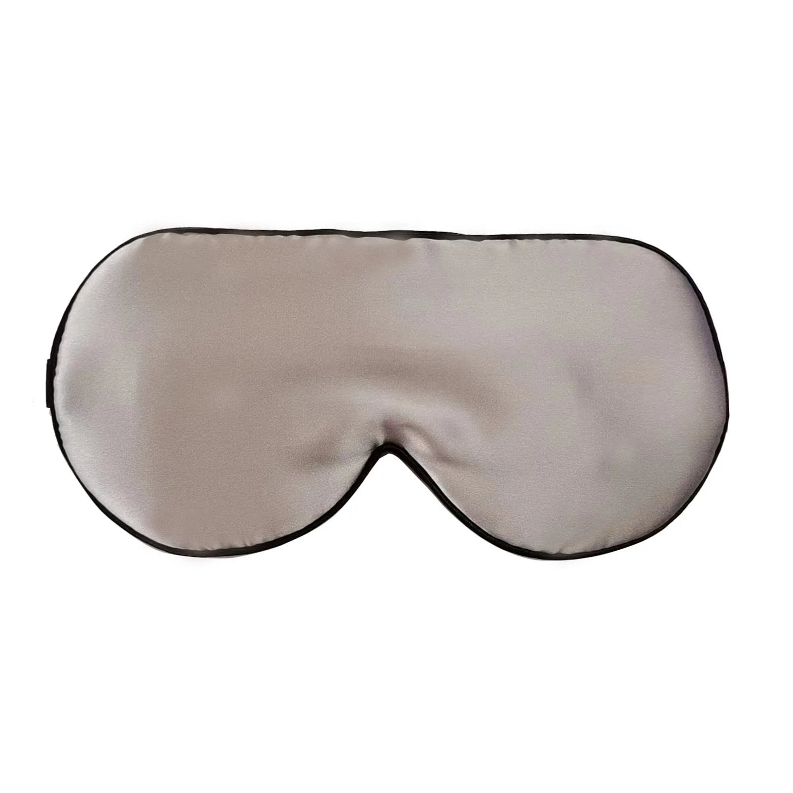 Double-sided mulberry silk sleep eye mask with embroidered printed pattern in various colours.
