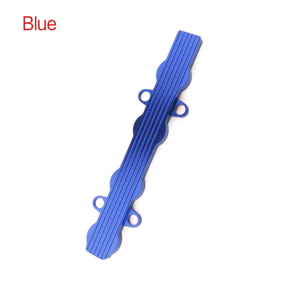 Aluminium engine harness mounting bracket in blue, red or silver with cable tie slot