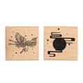 Mr. Paper wooden seal set with rubber printing surface for DIY handbook stationery
