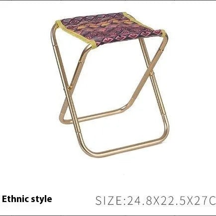 Black aluminium alloy folding stool shown in folded and unfolded positions for camping and outdoor use.