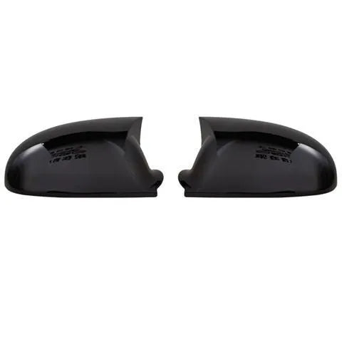 Pair of plastic mirror housings for Volkswagen Old Sagitar in black and carbon fibre finishes.