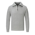 Men's slim fit solid colour pullover jumper in polyester blend for autumn and winter wear