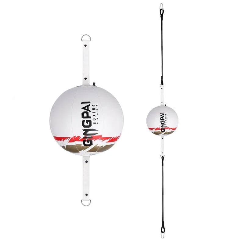 PU leather hanging speed ball for boxing reaction training in black, black and green, or white colours