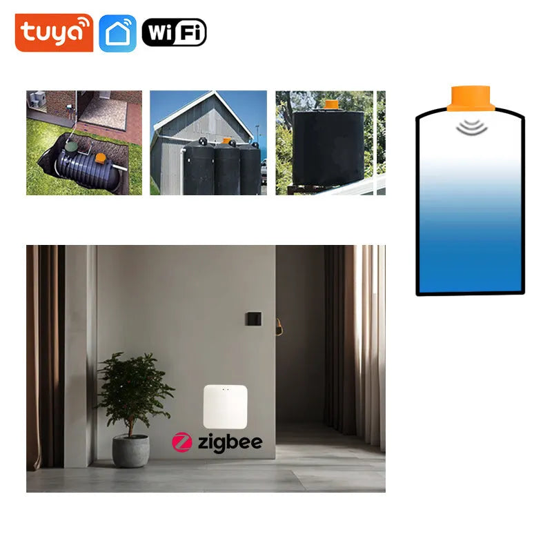 ME201W wireless fluid level monitor for water and oil tanks with mobile app control