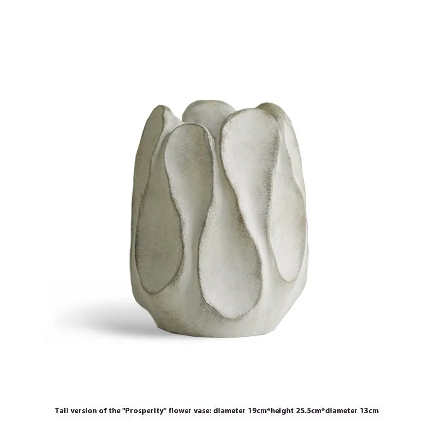 Irregular ceramic vase with magnesium clay glazing in high and low style options
