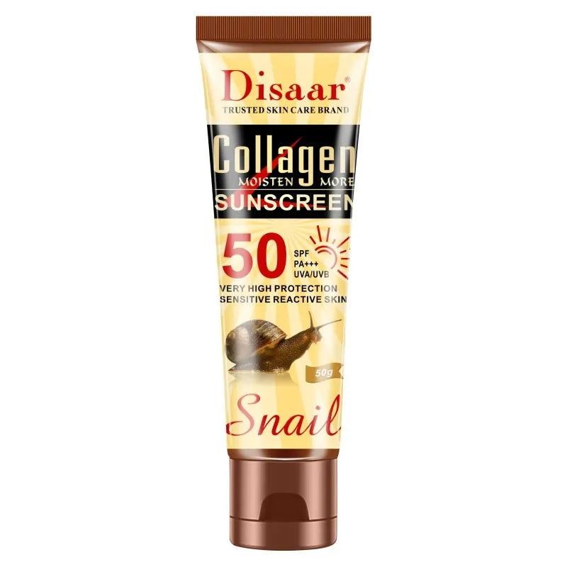 50 Plus Anti UV Sunscreen 50g unisex tube for all skin types with plant extracts and antioxidants