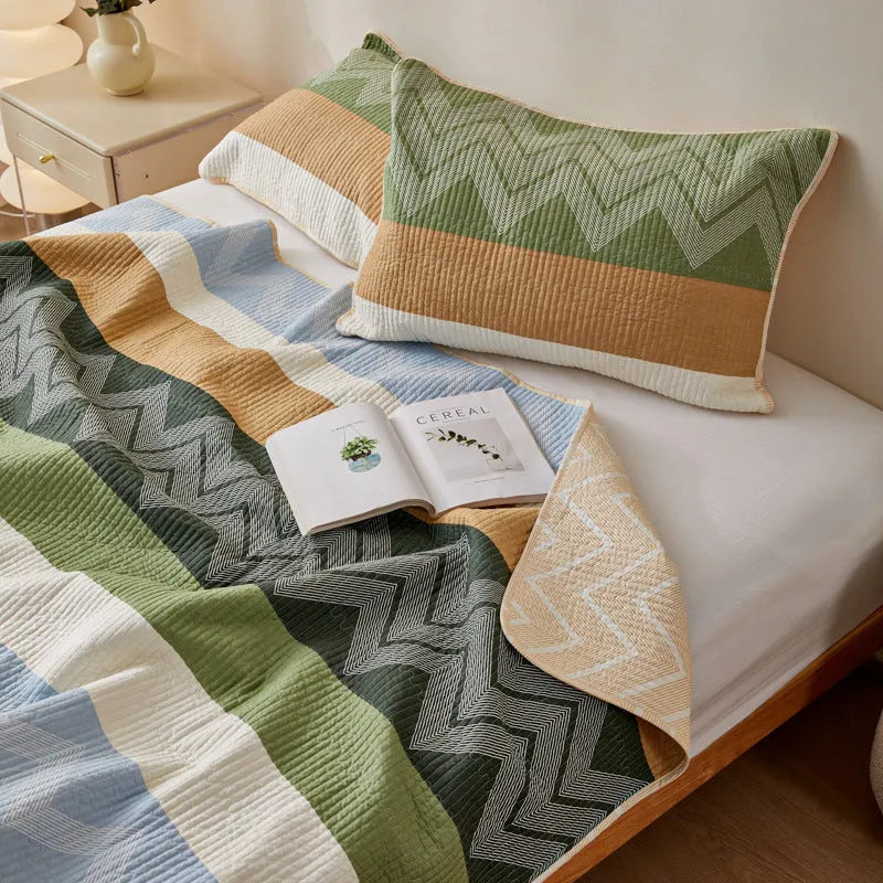 Pure cotton printed bed sheet set in modern pattern for 2.2 metre beds