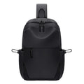 Men's grey lightweight chest bag showing shoulder strap and front compartment