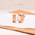 Rose gold hollowed heart earrings with circular outline for women