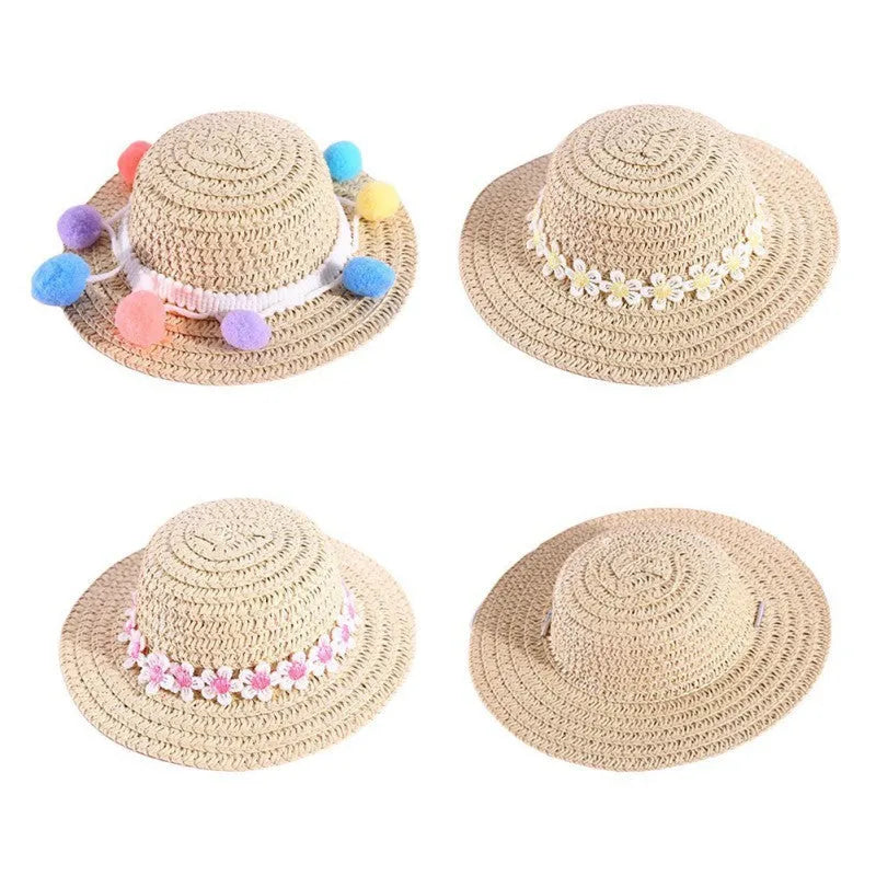 Handmade adjustable bowknot paper pet hat for dogs and cats in cartoon style