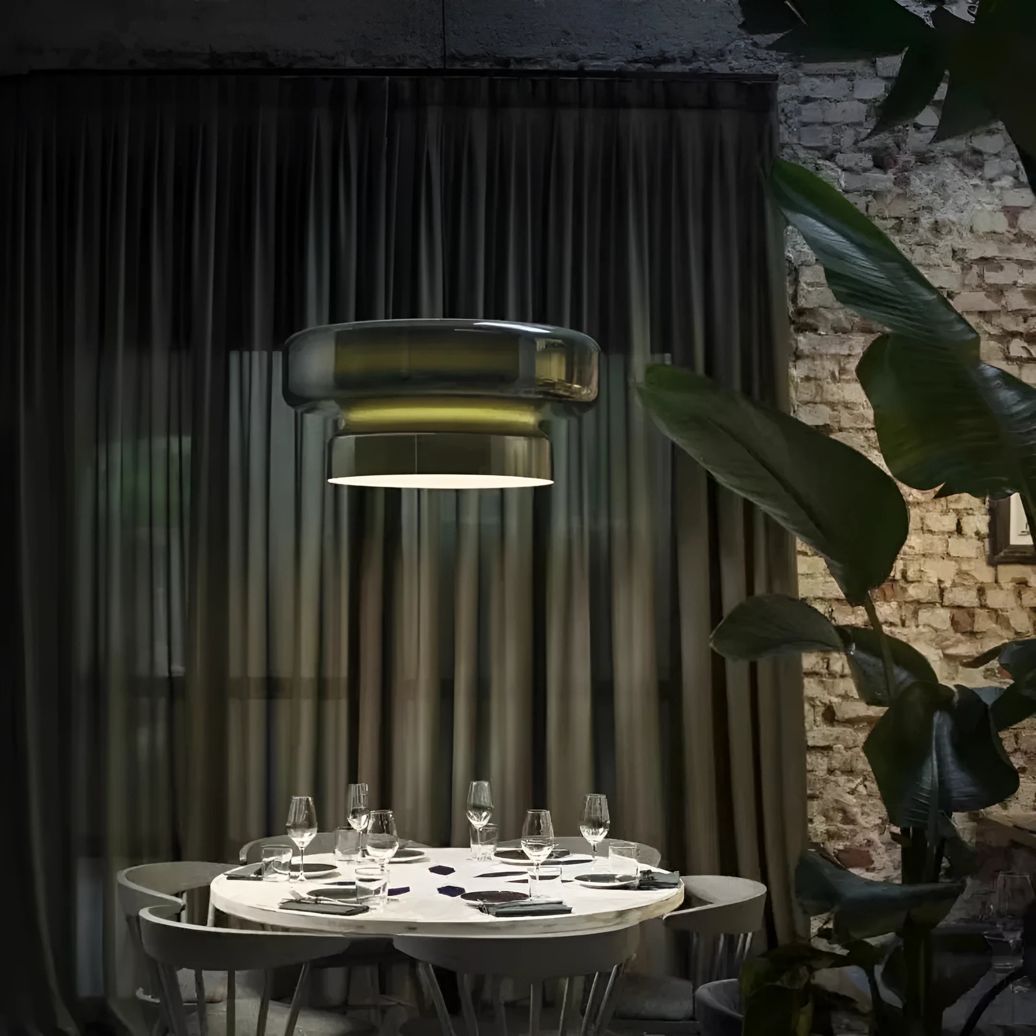 Modern glass chandelier ceiling light with 36cm dimensions and four light colour options for bedroom