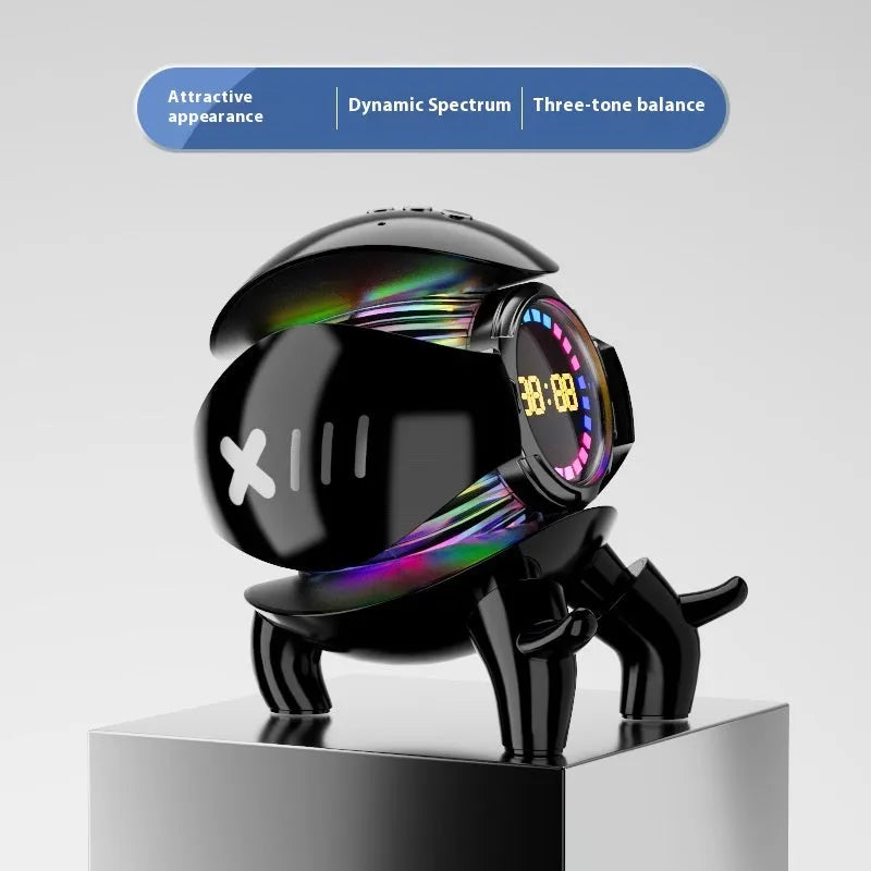 Mech Monster smart clock Bluetooth speaker with clock display, RGB light, white or yellow, 6W output
