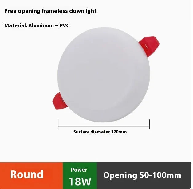 Ultra-thin aluminium LED panel ceiling light showing circle and square shape options