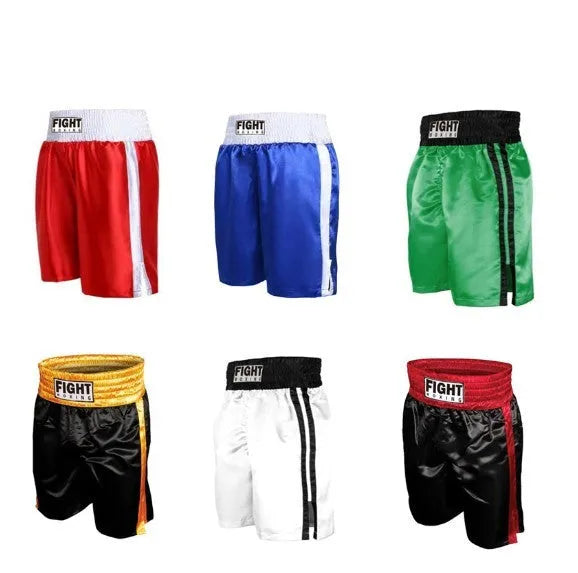 Colour-blocked waist boxing shorts with side slits and an elastic drawstring waistband