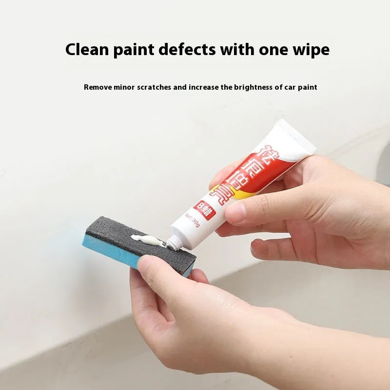 Car repair wax kit containing A and B formulas with frosted sponge mop for paint polishing