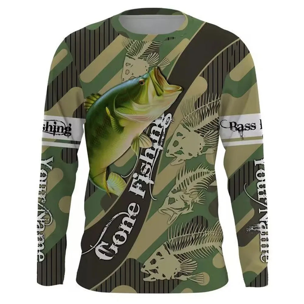 Men's round neck pullover top with fish print design in milk silk fabric available in multiple colors and sizes