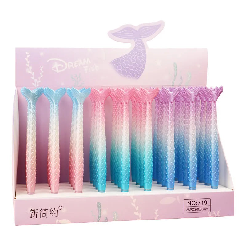 Cartoon mermaid design 0.38mm fine point ballpoint pen with plastic casing