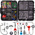 Weihe 257-piece fishing lure accessories set in black ABS organiser box with compartments