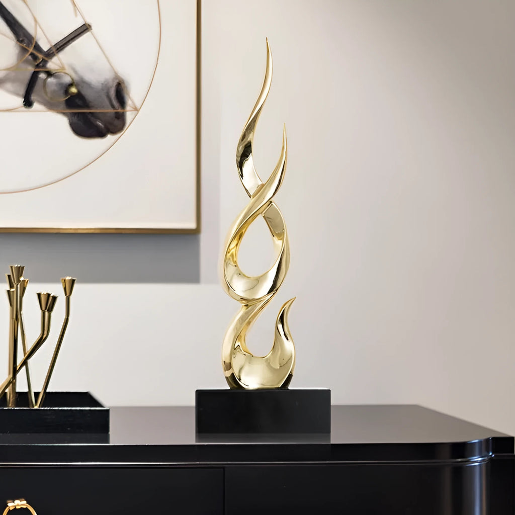 Modern festival high-rise decoration craft in bright gold and elegant silver resin for event centrepieces