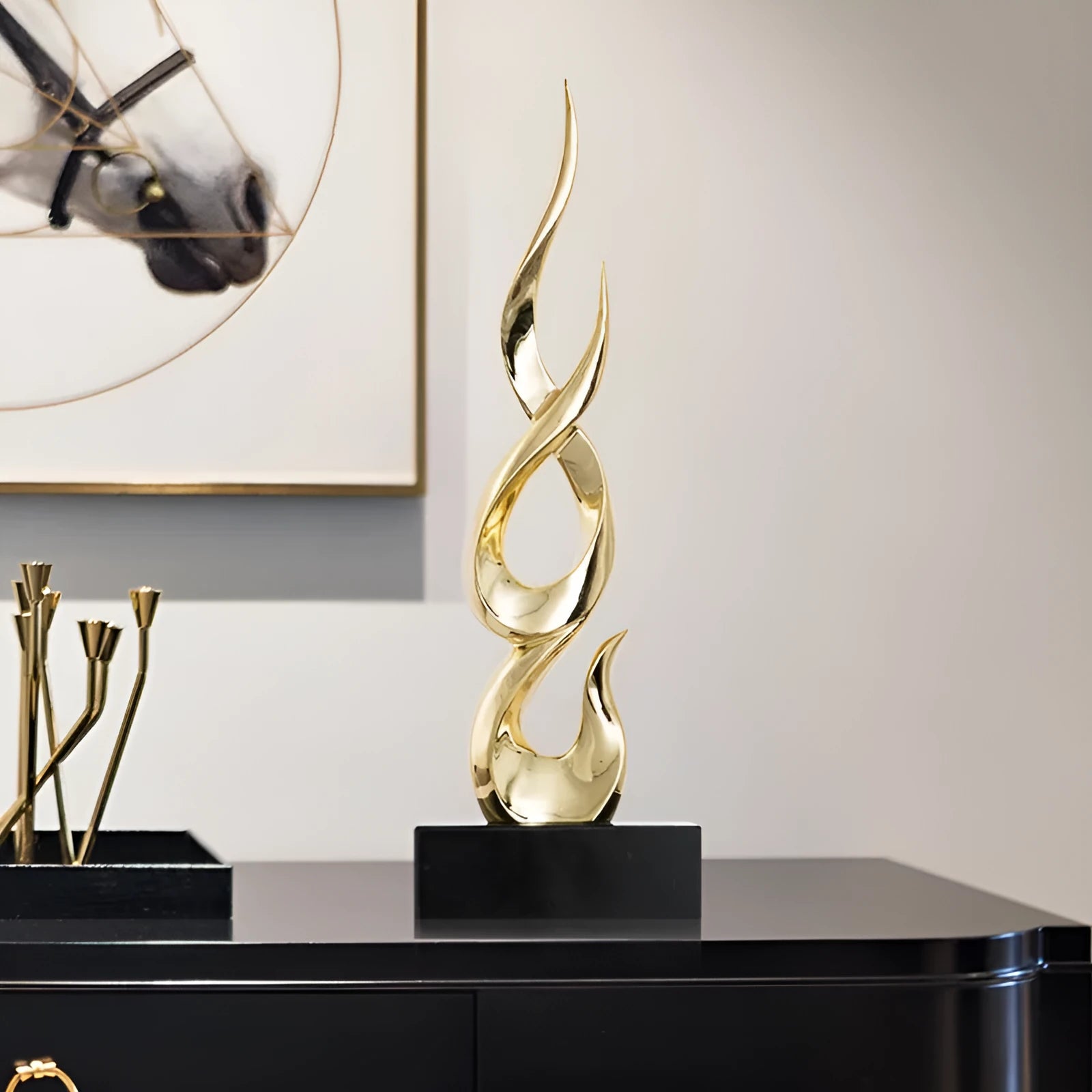 Modern festival high-rise decoration craft in bright gold and elegant silver resin for event centrepieces