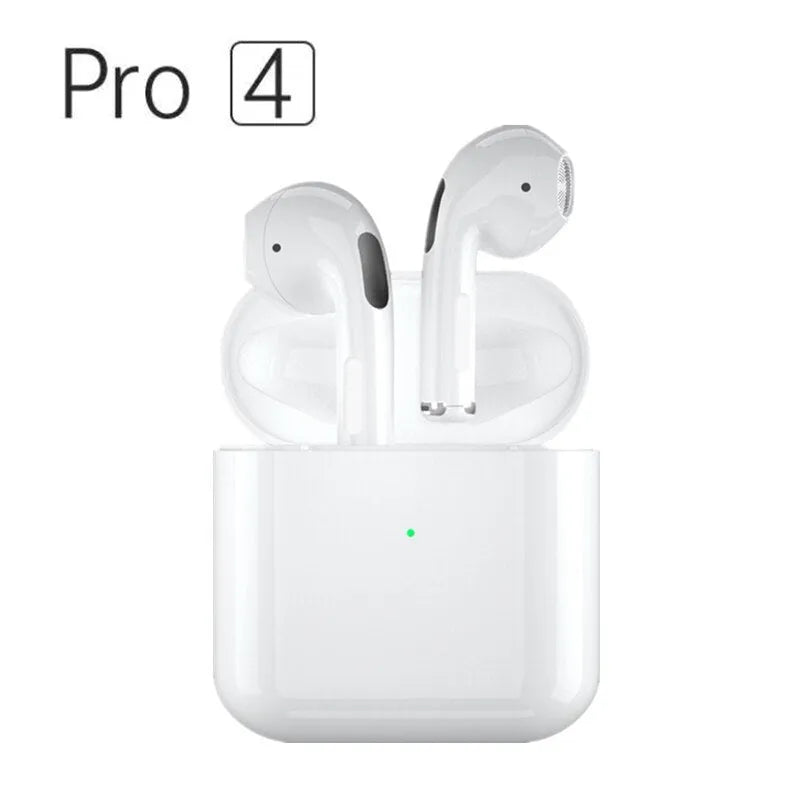Pro4 White wireless Bluetooth sports headset with in-ear design and sporty styling.