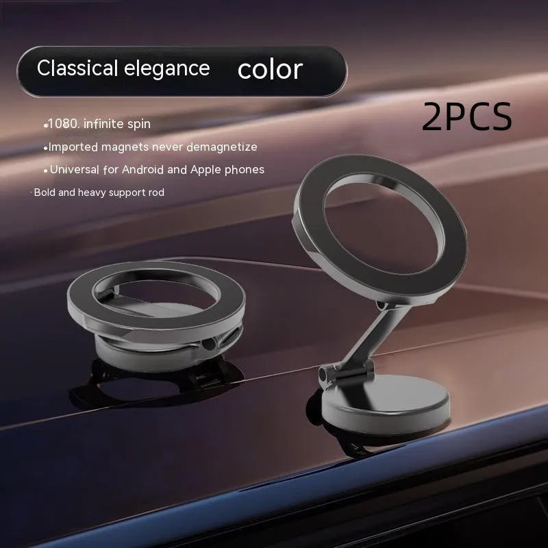All-metal magnetic car phone mount in Qian colour on vehicle dashboard