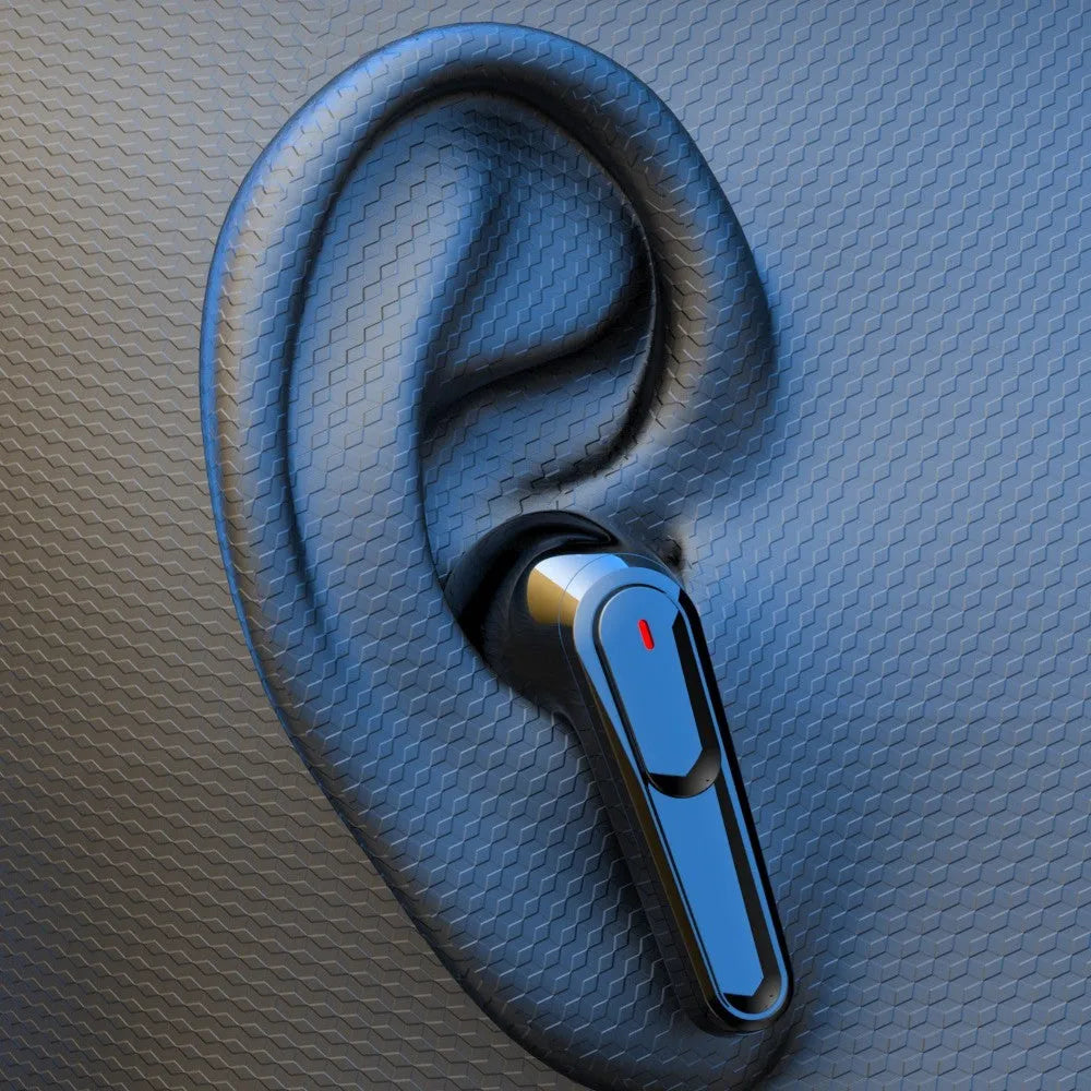 Black PRO30 in-ear Bluetooth headset with noise reduction on a dark background.
