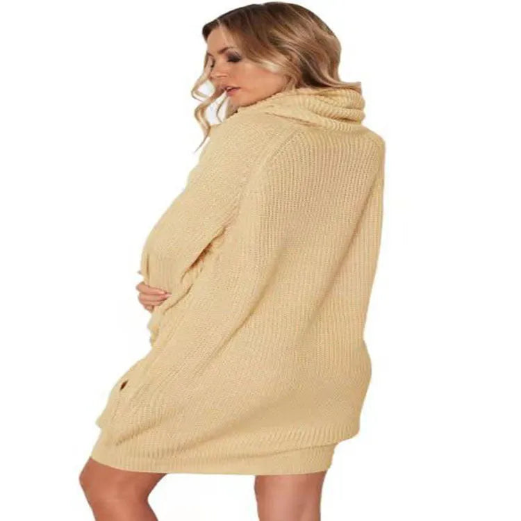 Lapel collar slim fit sweater in light apricot with patch pockets