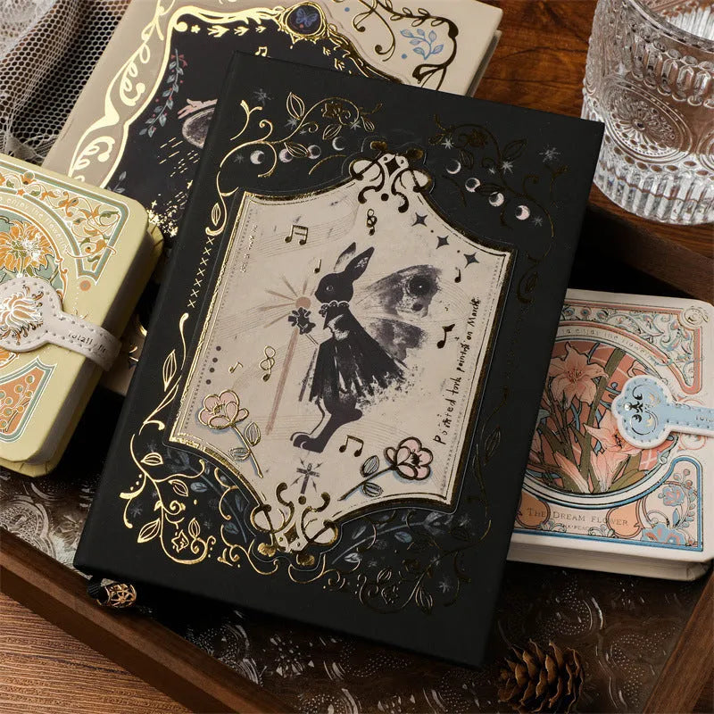 THALO brand A5 retro art notebook with gothic style, showing one of three cover design options.