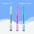 Vaccine design novelty gel pen with black ink 0.5mm tip on white background.