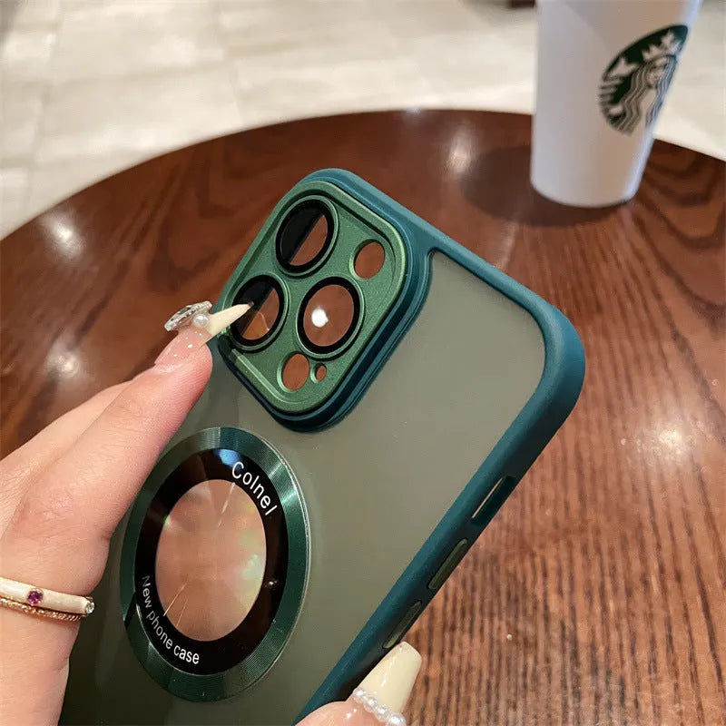 Frosted magnetic suction phone case for iPhone 15 series in multiple colour options showing shockproof protective features