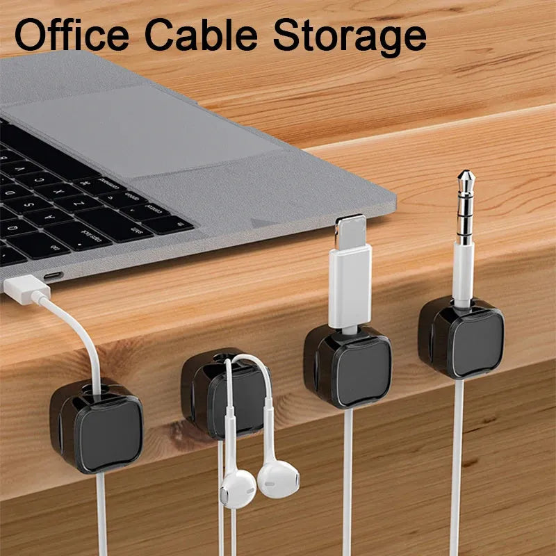 Magnetic cable clip under desk cable management, ABS single hook, white or black, 2kg load