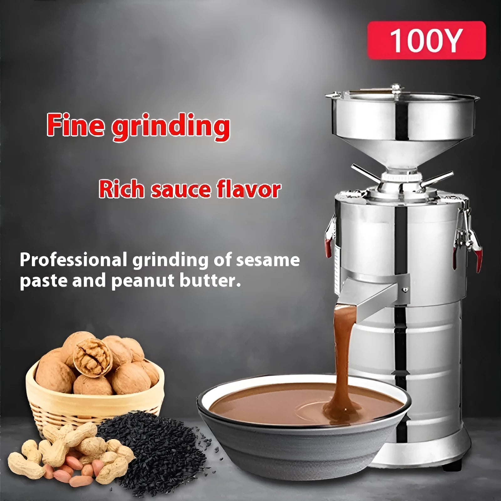 Small household sesame paste grinding machine with stainless steel construction