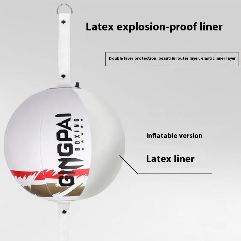 PU leather hanging speed ball for boxing reaction training in black, black and green, or white colours