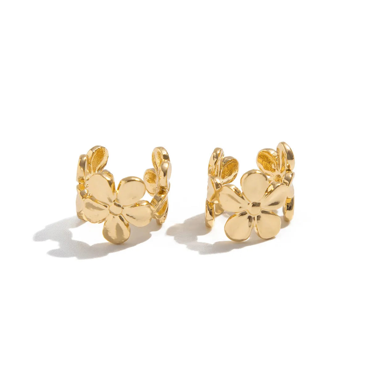 Gold starfish and scallop shell drop earrings with marine theme design for women