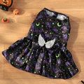 Orange or black angel wings Halloween costume for a dog, made from polyester.