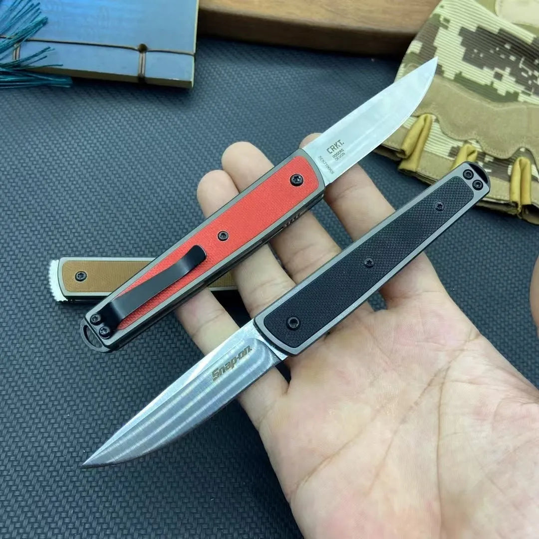 Folding fruit knife with stainless steel blade in open position showing 17cm length