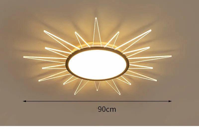 Round aluminium LED ceiling lamp with remote control in four size options for modern interiors